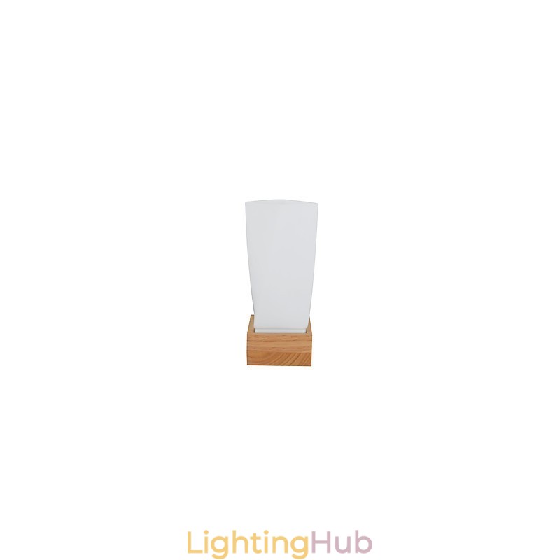 Simple Wall Lamp Bedside Desk Lamp With Glass Shade and Solid Wood for Bedroom Dresser Living Room Baby Room College Dorm Coffee Table Bookcas