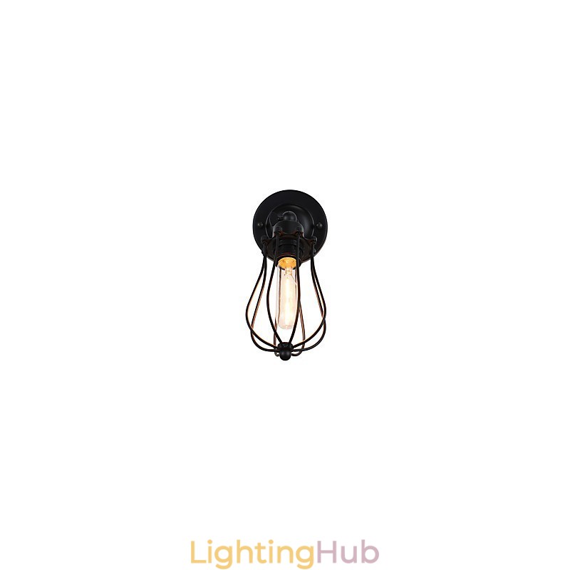 Painted Steel Wall Lamp Dumb Black American Coffee Decoration Retro Wall Light Lightsaber Lamp On Wall
