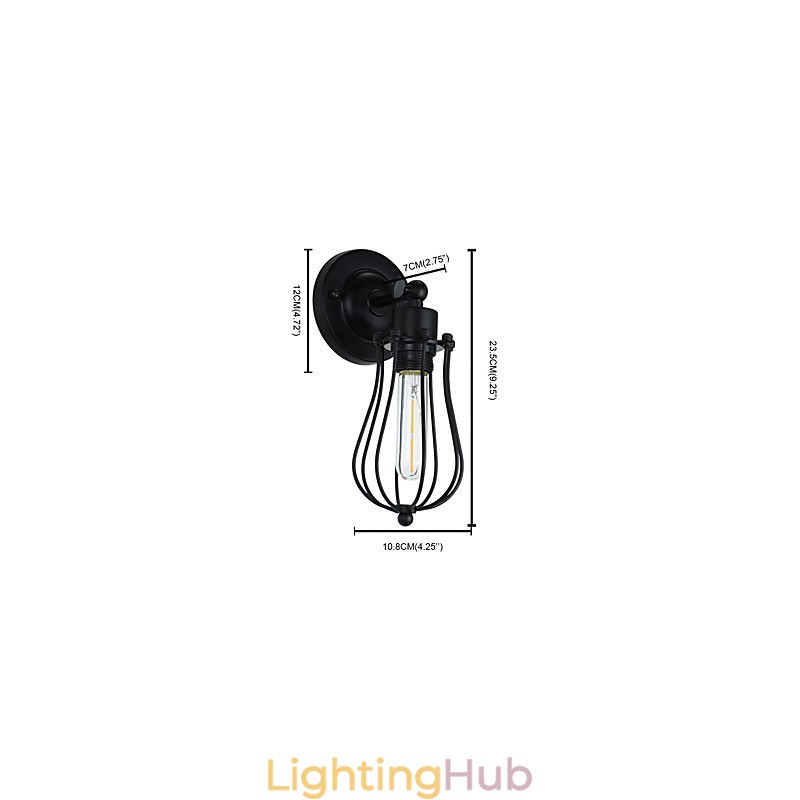 Painted Steel Wall Lamp Dumb Black American Coffee Decoration Retro Wall Light Lightsaber Lamp On Wall