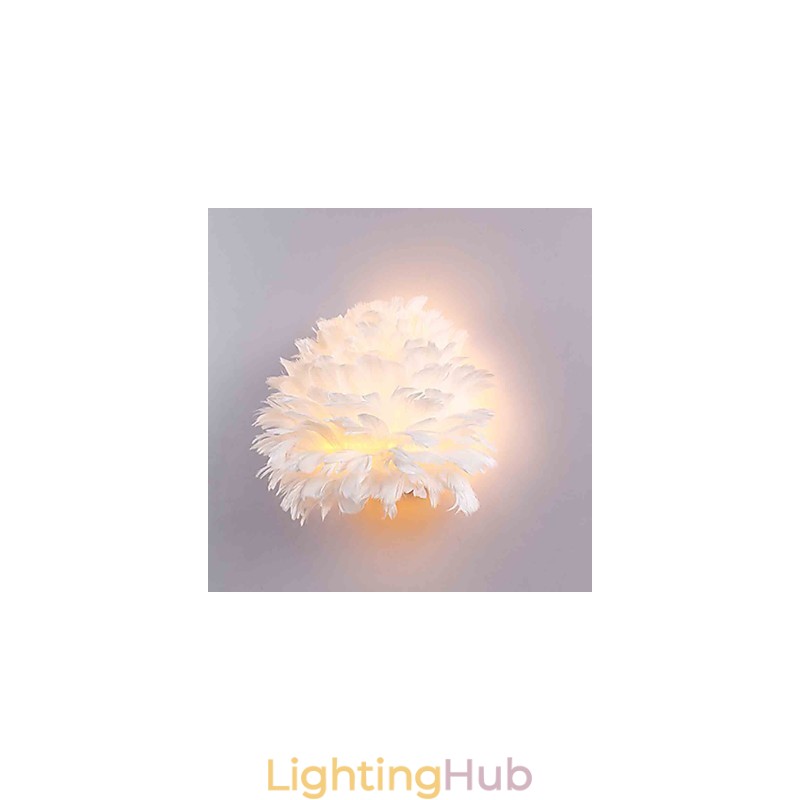Feather Wall Lights Modern Contemporary Bedroom Hotel Wall Sconces E14