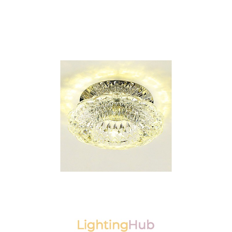 Modern Contemporary Crystal Mini Style Flush Mount