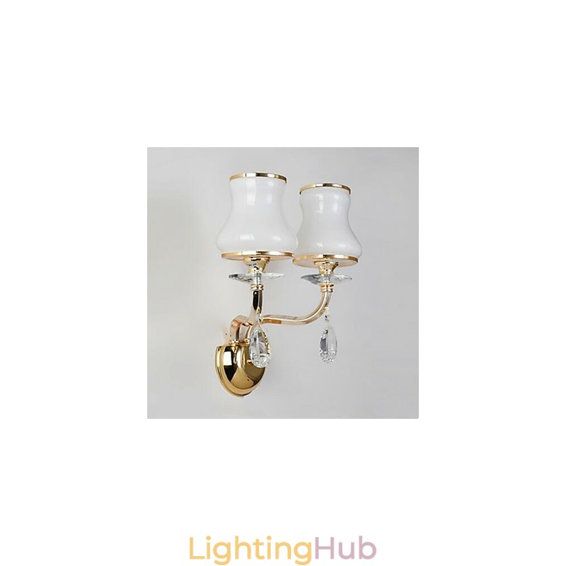 Modern Contemporary Electroplated Feature for Crystal Mini Style Eye Protection Wall Lights