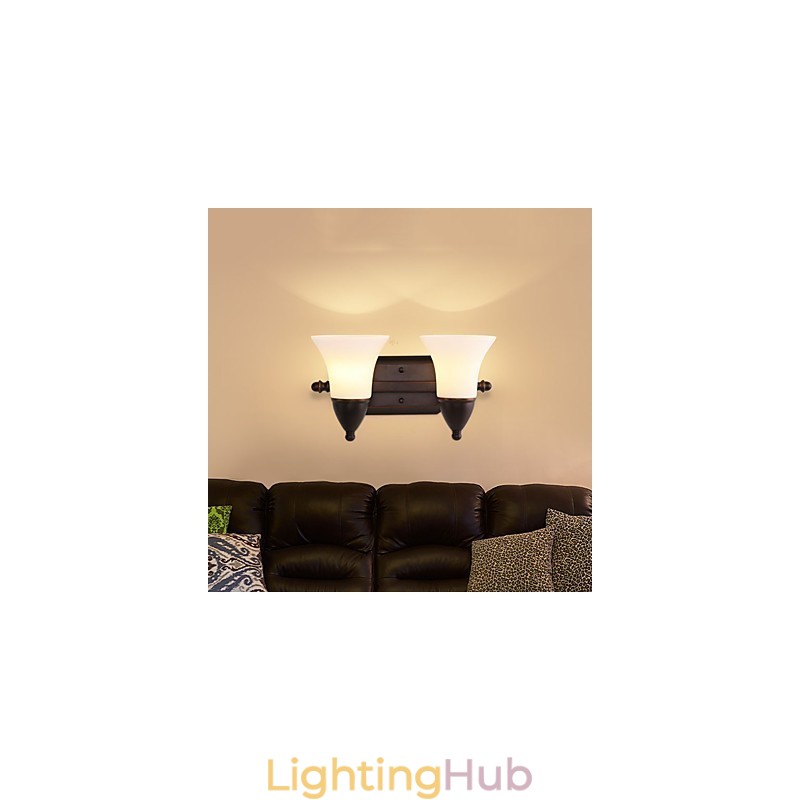 Rustic Lodge Black Oxide Finish Feature for Eye Protection Ambient Light Wall Sconces Wall Light