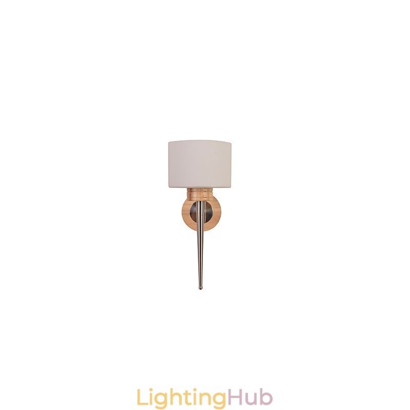 Simple Wall Lamp Bedside Desk Lamp With Glass Shade and Solid Wood for Bedroom Dresser Living Room Baby Room