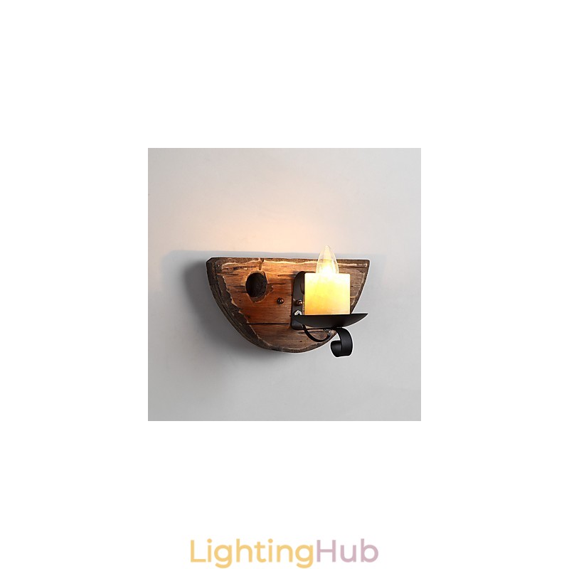 Rustic Lodge Painting Feature for Mini Style Uplight Wall Sconces Wall Light
