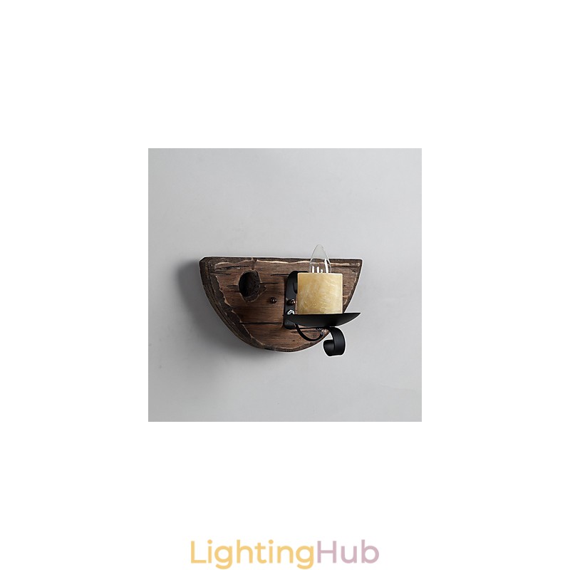 Rustic Lodge Painting Feature for Mini Style Uplight Wall Sconces Wall Light