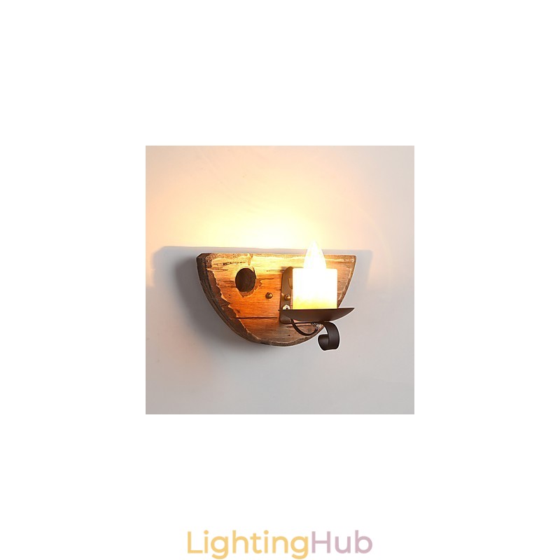 Rustic Lodge Painting Feature for Mini Style Uplight Wall Sconces Wall Light