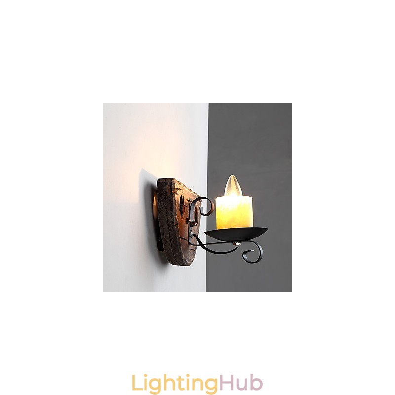 Rustic Lodge Painting Feature for Mini Style Uplight Wall Sconces Wall Light