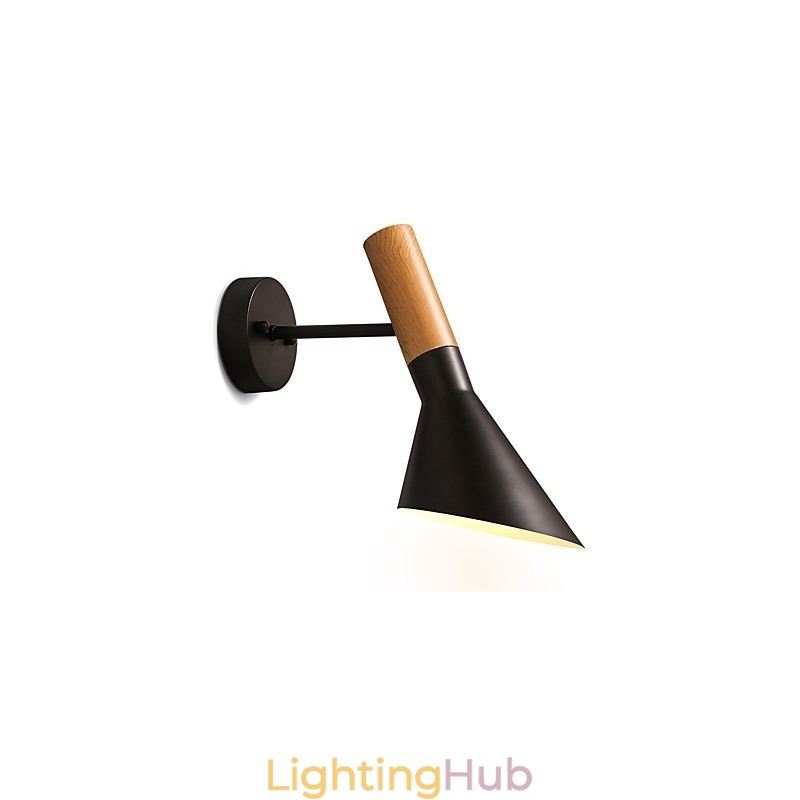 Northern Europe Style Wood Grain Metal Wall Lights Living Room Restaurant Light Angle Adjustable