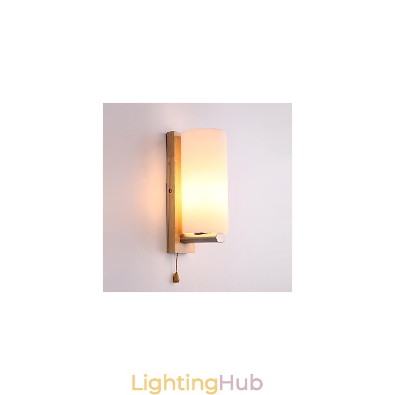 Novelty Country Feature for Mini Style Eye Protection Ambient Light Wall Sconces Wall Light Log Wood Bedroom Bedside Lamp