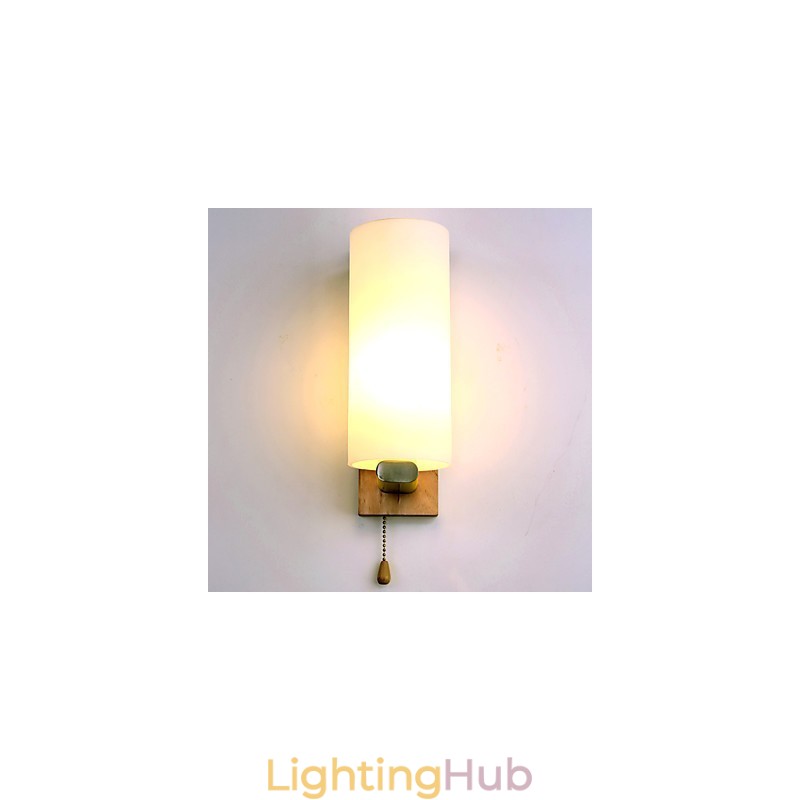 Novelty Country Feature for Mini Style Eye Protection Ambient Light Wall Sconces Wall Light Log Wood Bedroom Bedside Lamp
