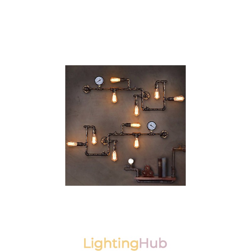 Loft Industrial Wall Lamps Antique Edison Wall lights with Bulbs Vintage Pipe Wall Lamp for Living Room Lighting