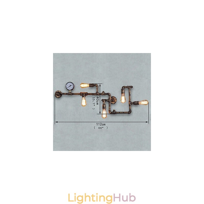 Loft Industrial Wall Lamps Antique Edison Wall lights with Bulbs Vintage Pipe Wall Lamp for Living Room Lighting