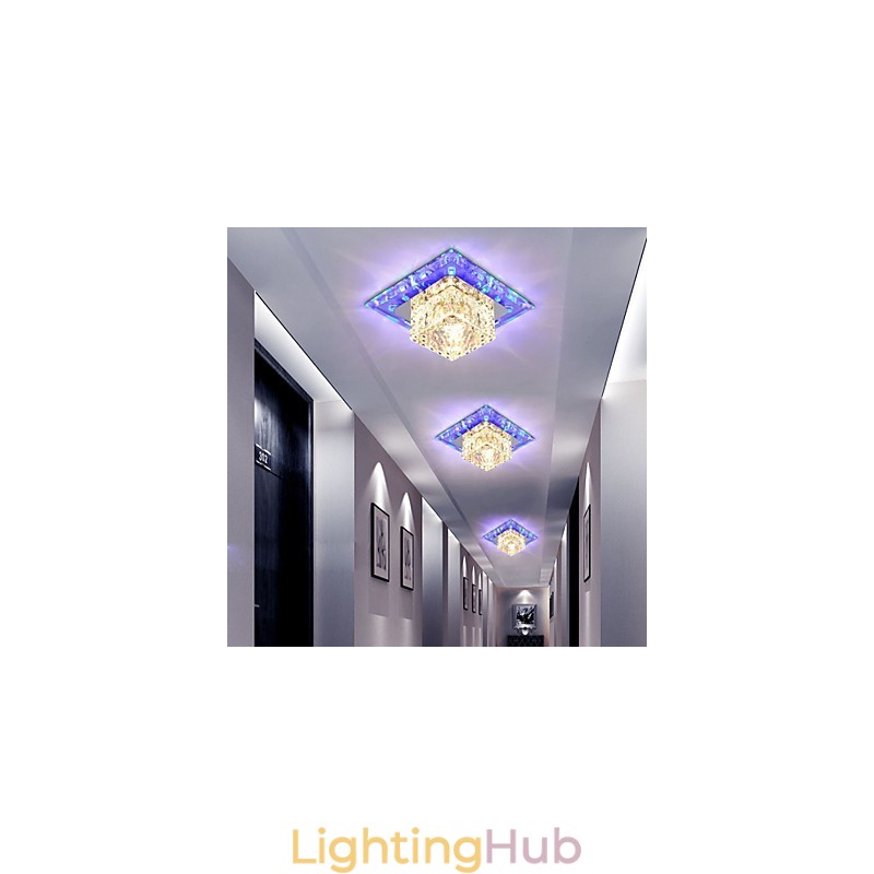 Mini Crystal Ceiling Lamp Spotlight 3W Creative Lamp Tube Light Colorful Color Square Dome Light
