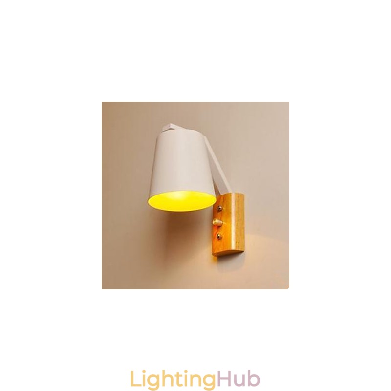 Creative Personality Warm Wood Iron Bed Lamp Switch With Nordic Corridor Study