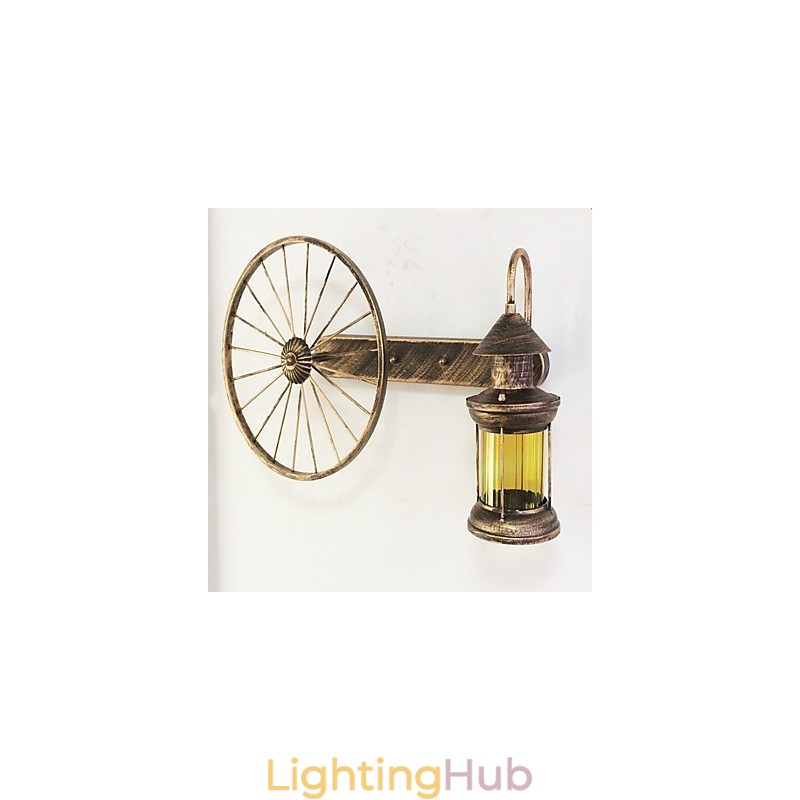Rustic Lodge Painting Feature for Mini Style Uplight Wall Sconces Wall Light