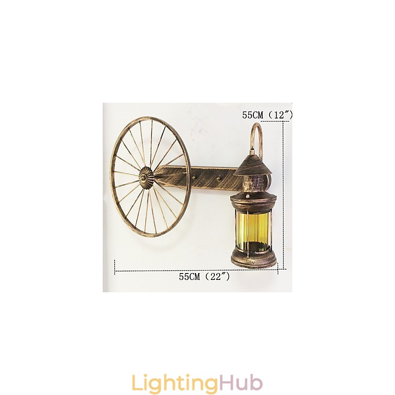 Rustic Lodge Painting Feature for Mini Style Uplight Wall Sconces Wall Light