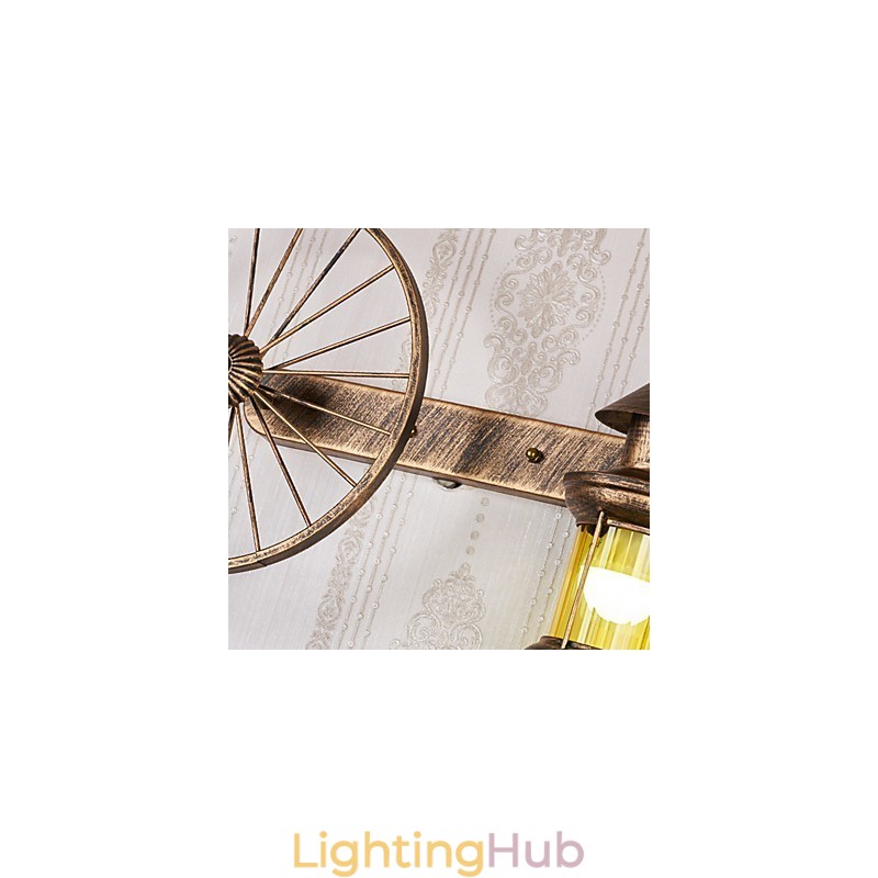 Rustic Lodge Painting Feature for Mini Style Uplight Wall Sconces Wall Light