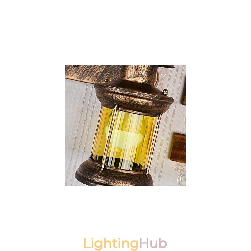 Rustic Lodge Painting Feature for Mini Style Uplight Wall Sconces Wall Light