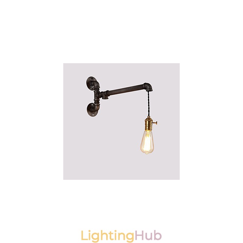 Vintage Industrial Pipe Wall Lights With switch Creative Lights Restaurant Cafe Bar Decoration lighting With 1 Light Painted Finish