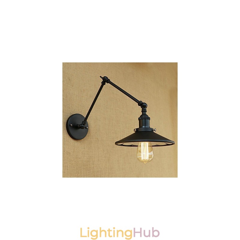Rustic Lodge Country Retro Painting Feature for Mini Style Swing Arm Wall Lamp