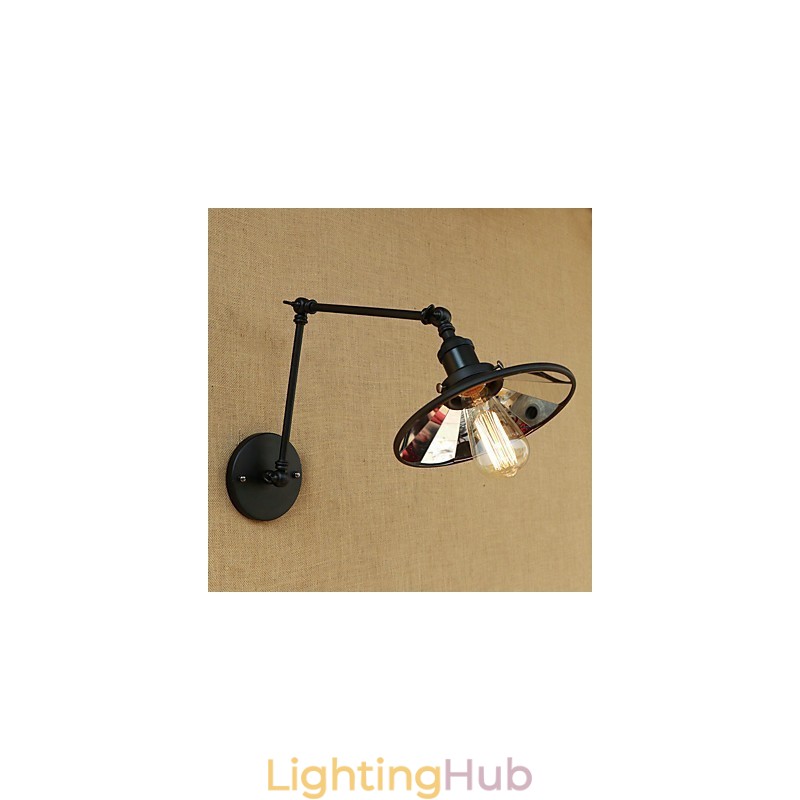 Rustic Lodge Country Retro Painting Feature for Mini Style Swing Arm Wall Lamp