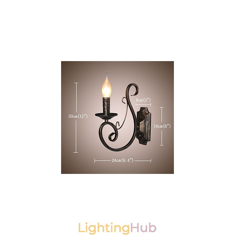Mini Retro Wall Lamp Hallway Metal Candle Shape Wall Lamp Lighting