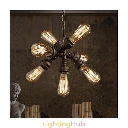American Industrial Water Pipe Retro style Wind 7 Light Pendant Chandelier American Industrial Water Pipe Retro style Wind 7 Light Pendant Chandelier