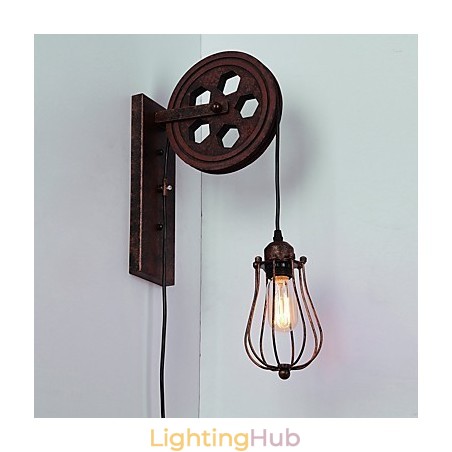 Industrial Retro Iron Wall Lamp Creative Personality Lift Pulley Wall Lamp Industrial Retro Iron Wall Lamp Creative Personality Lift Pulley Wall Lamp