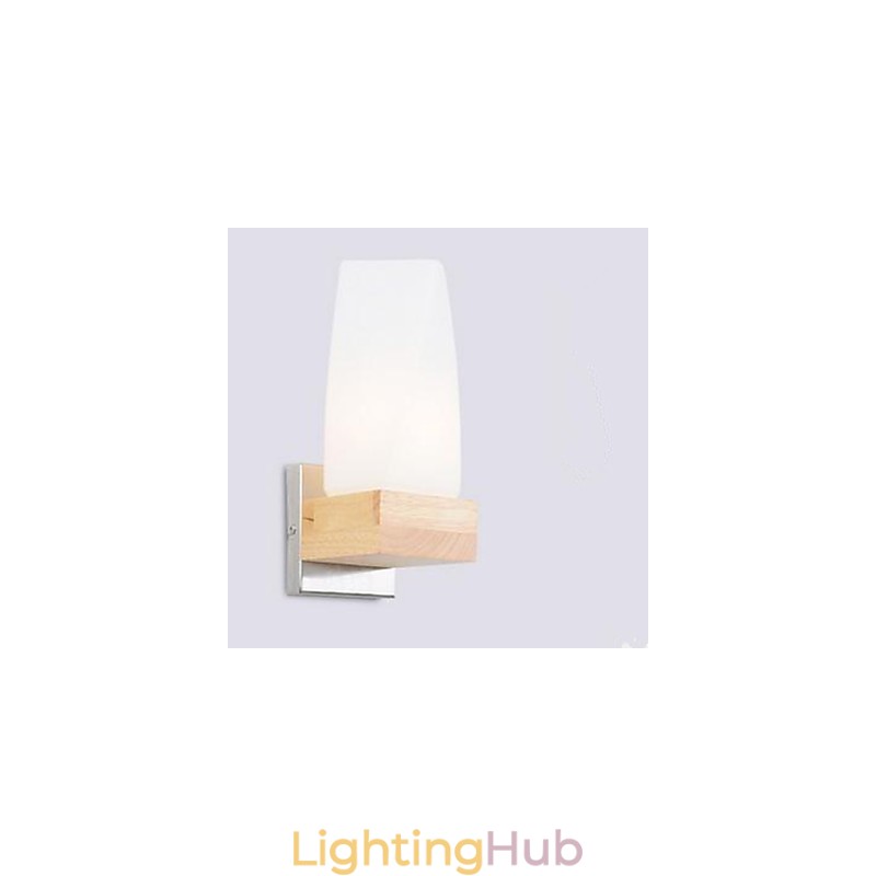 Simplicity Nordic Wood Art Living Room Corridor Balcony Glass Solid Wood Wall Lamp Of Bedroom The Head Of A Bed
