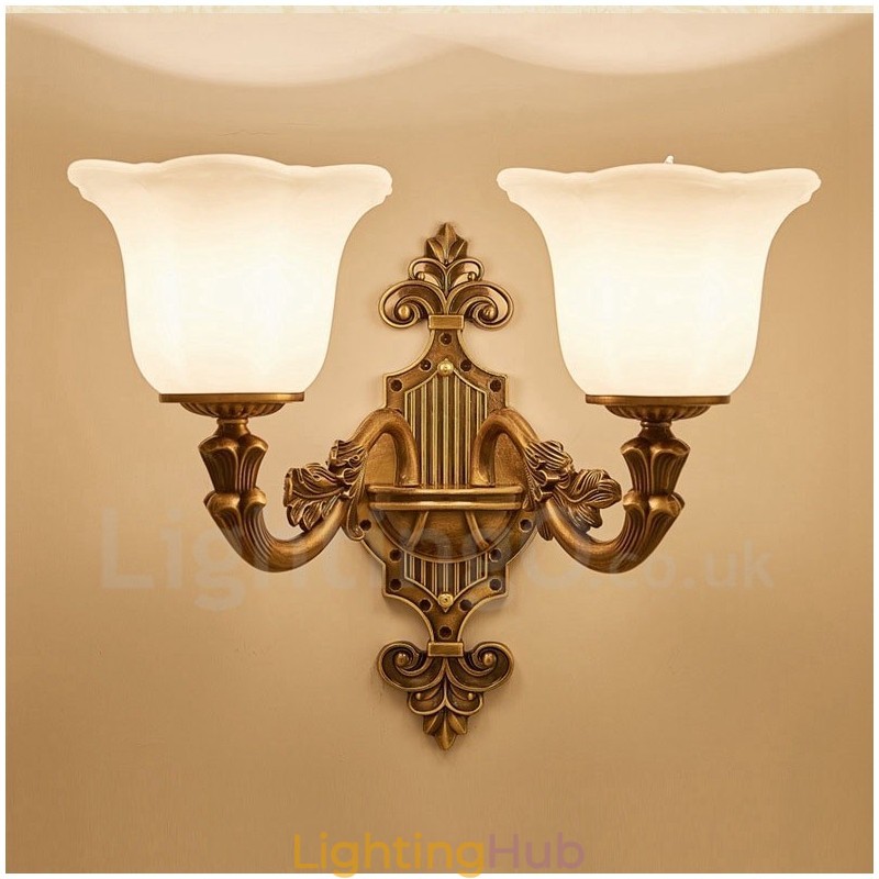 2 Light Traditional Classic Living Room Dining Room Bed Room Metal Luxury Indoor Wall Sconces