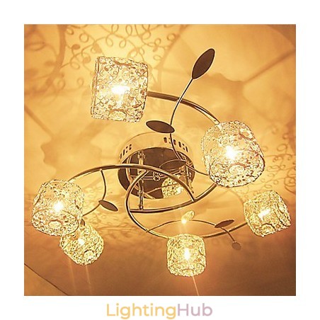 Modern Contemporary Crystal Electroplated Flush Mount Modern Contemporary Crystal Electroplated Flush Mount