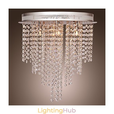 Modern Contemporary Crystal Mini Style Electroplated Metal Flush Mount Modern Contemporary Crystal Mini Style Electroplated Metal Flush Mount