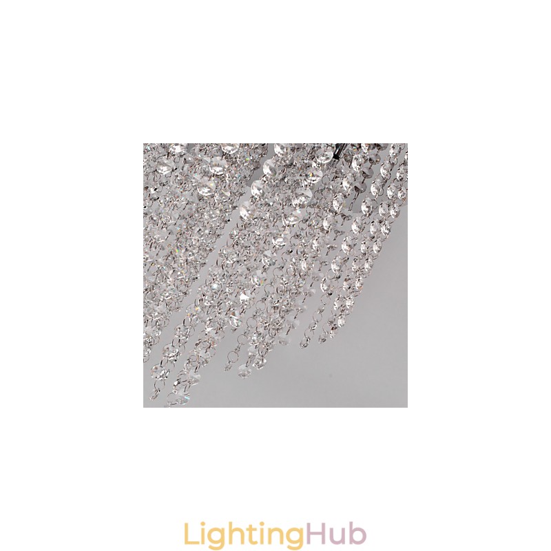 Modern Contemporary Crystal Mini Style Electroplated Metal Flush Mount