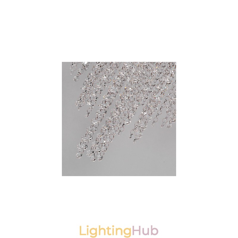 Modern Contemporary Crystal Mini Style Electroplated Metal Flush Mount