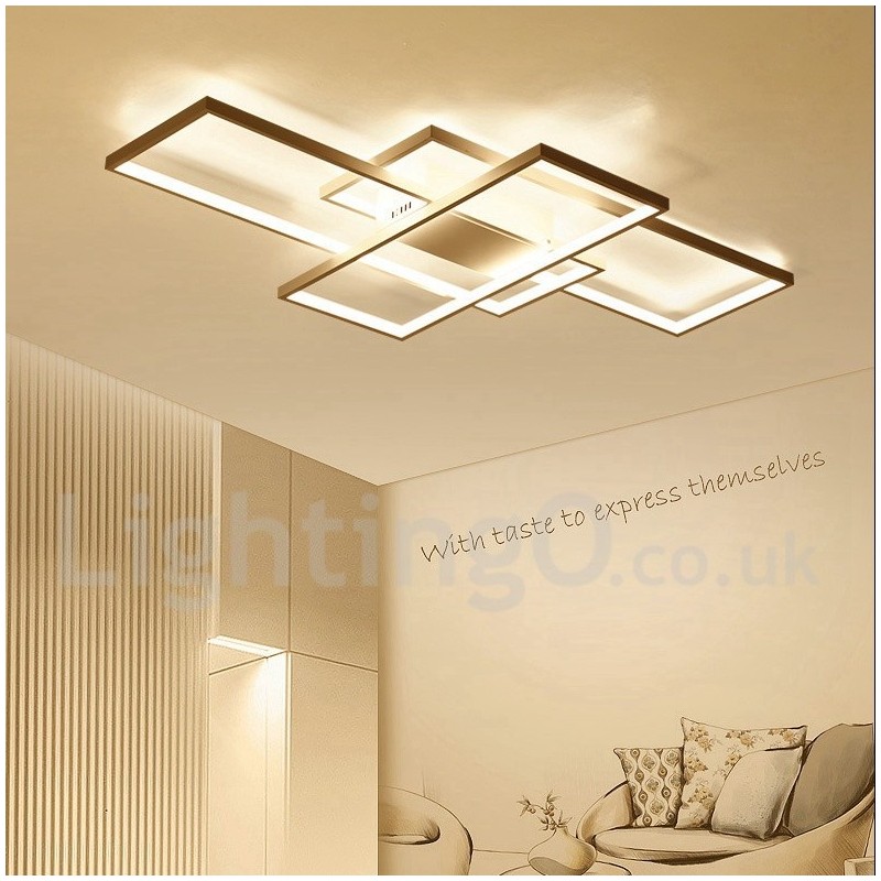 Modern Comtemporary Alumilium Painting Ceiling Light Flush Mount Wall Light with Remoter Dimmer for Living Room Bed Room Also Can Be Used As Wall Light