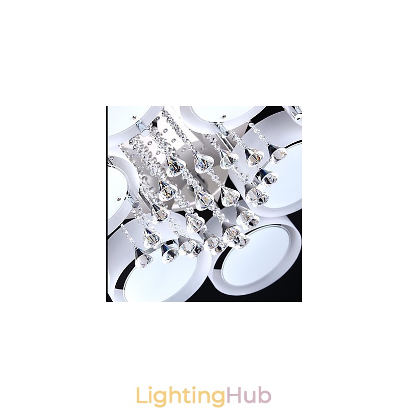 Modern Contemporary Chrome Metal Flush Mount