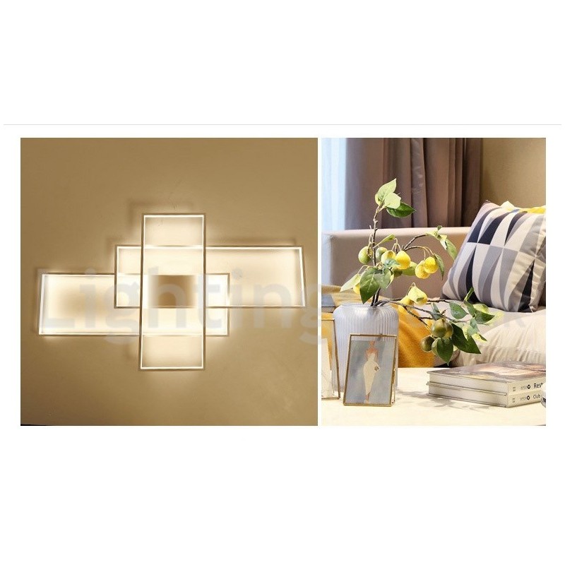 Modern Comtemporary Alumilium Painting Ceiling Light Flush Mount Wall Light with Remoter Dimmer for Living Room Bed Room Also Can Be Used As Wall Light