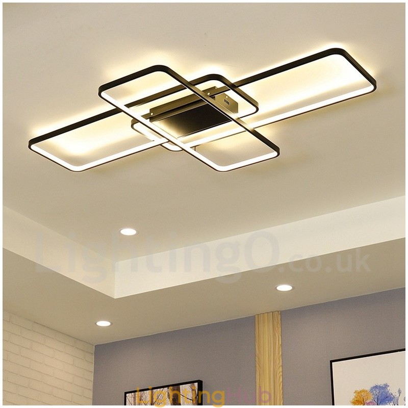 Modern Comtemporary Alumilium Painting Ceiling Light Flush Mount Wall Light with Remoter Dimmer for Living Room Bed Room Also Can Be Used As Wall Light