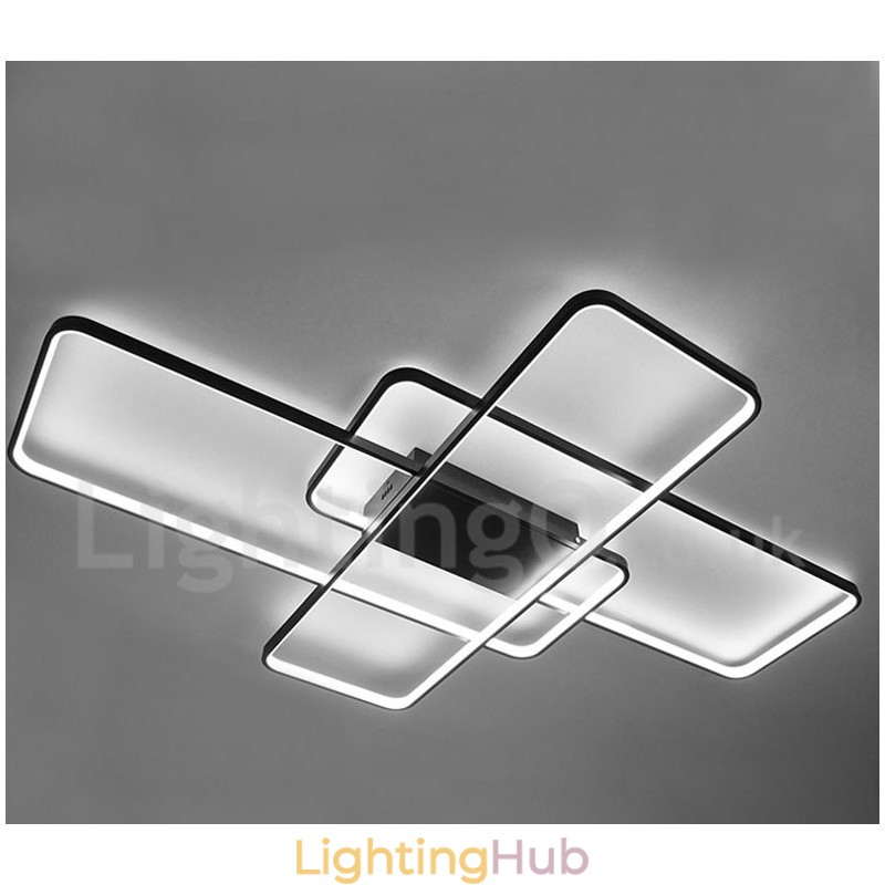 Modern Comtemporary Alumilium Painting Ceiling Light Flush Mount Wall Light with Remoter Dimmer for Living Room Bed Room Also Can Be Used As Wall Light