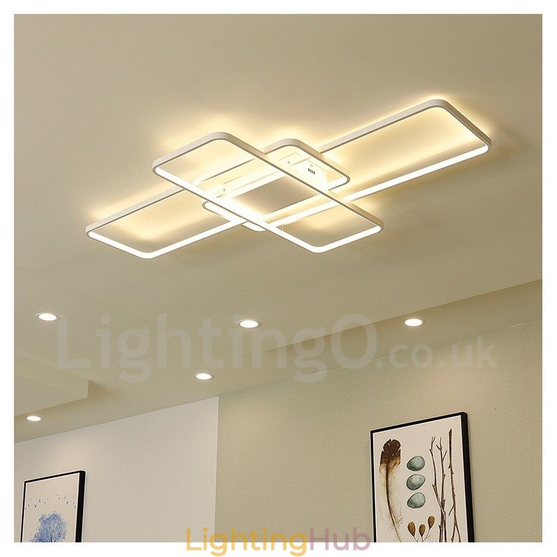 Modern Comtemporary Alumilium Painting Ceiling Light Flush Mount Wall Light with Remoter Dimmer for Living Room Bed Room Also Can Be Used As Wall Light