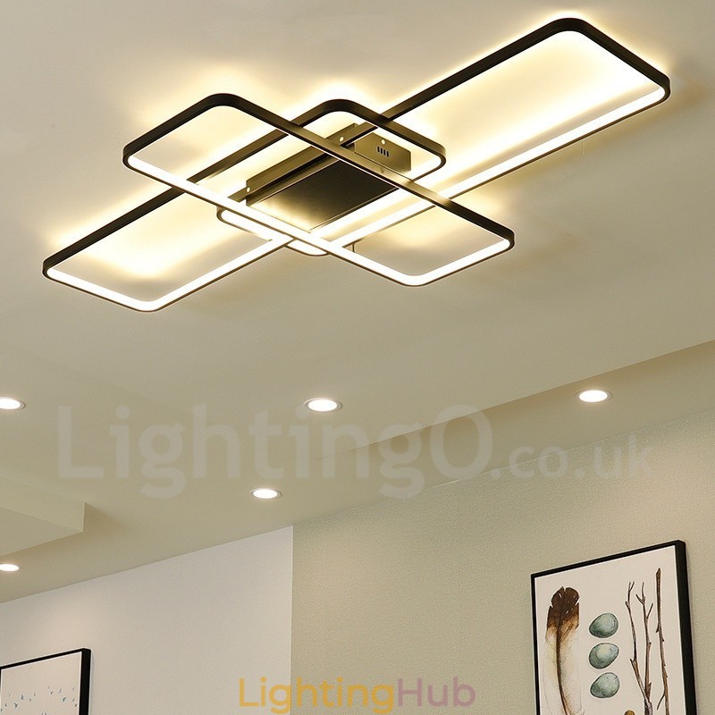 Modern Comtemporary Alumilium Painting Ceiling Light Flush Mount Wall Light with Remoter Dimmer for Living Room Bed Room Also Can Be Used As Wall Light