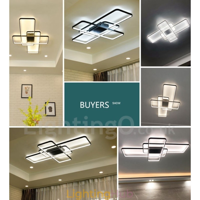 Modern Comtemporary Alumilium Painting Ceiling Light Flush Mount Wall Light with Remoter Dimmer for Living Room Bed Room Also Can Be Used As Wall Light