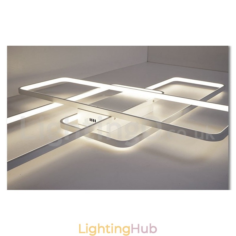 Modern Comtemporary Alumilium Painting Ceiling Light Flush Mount Wall Light with Remoter Dimmer for Living Room Bed Room Also Can Be Used As Wall Light