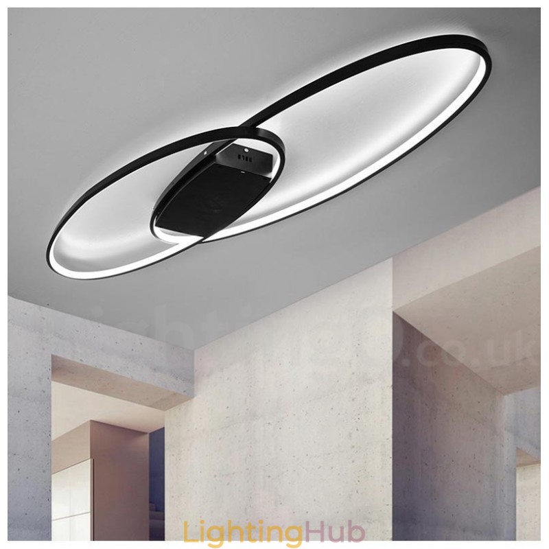 Dimmable Oval Modern Comtemporary Alumilium Ceiling Light Flush Mount Lamp for Living Room Bed Room Also Can Be Used As Wall Light