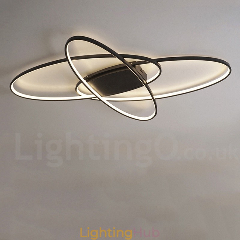 Dimmable Oval Modern Comtemporary Alumilium Ceiling Light Flush Mount Lamp for Living Room Bed Room Also Can Be Used As Wall Light
