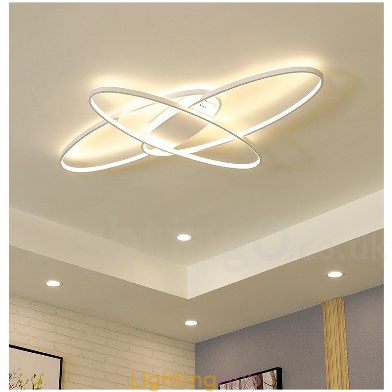 Dimmable Oval Modern Comtemporary Alumilium Ceiling Light Flush Mount Lamp for Living Room Bed Room Also Can Be Used As Wall Light