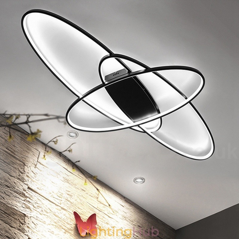 Dimmable Oval Modern Comtemporary Alumilium Ceiling Light Flush Mount Lamp for Living Room Bed Room Also Can Be Used As Wall Light
