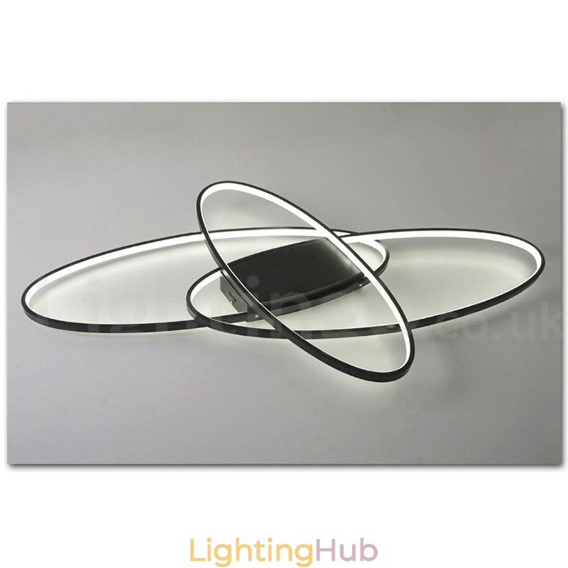 Dimmable Oval Modern Comtemporary Alumilium Ceiling Light Flush Mount Lamp for Living Room Bed Room Also Can Be Used As Wall Light