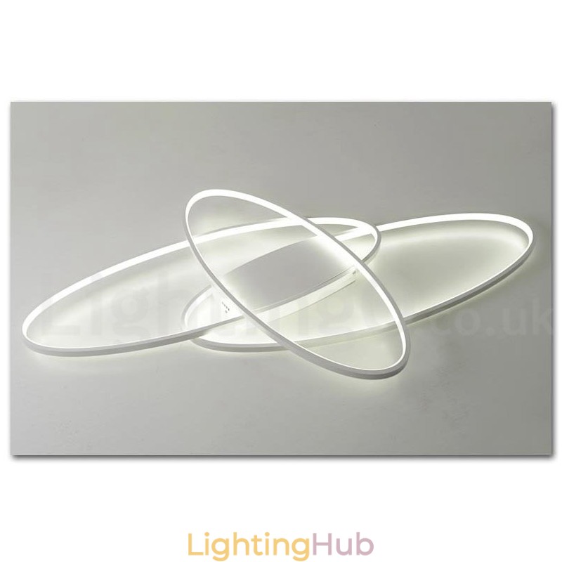 Dimmable Oval Modern Comtemporary Alumilium Ceiling Light Flush Mount Lamp for Living Room Bed Room Also Can Be Used As Wall Light